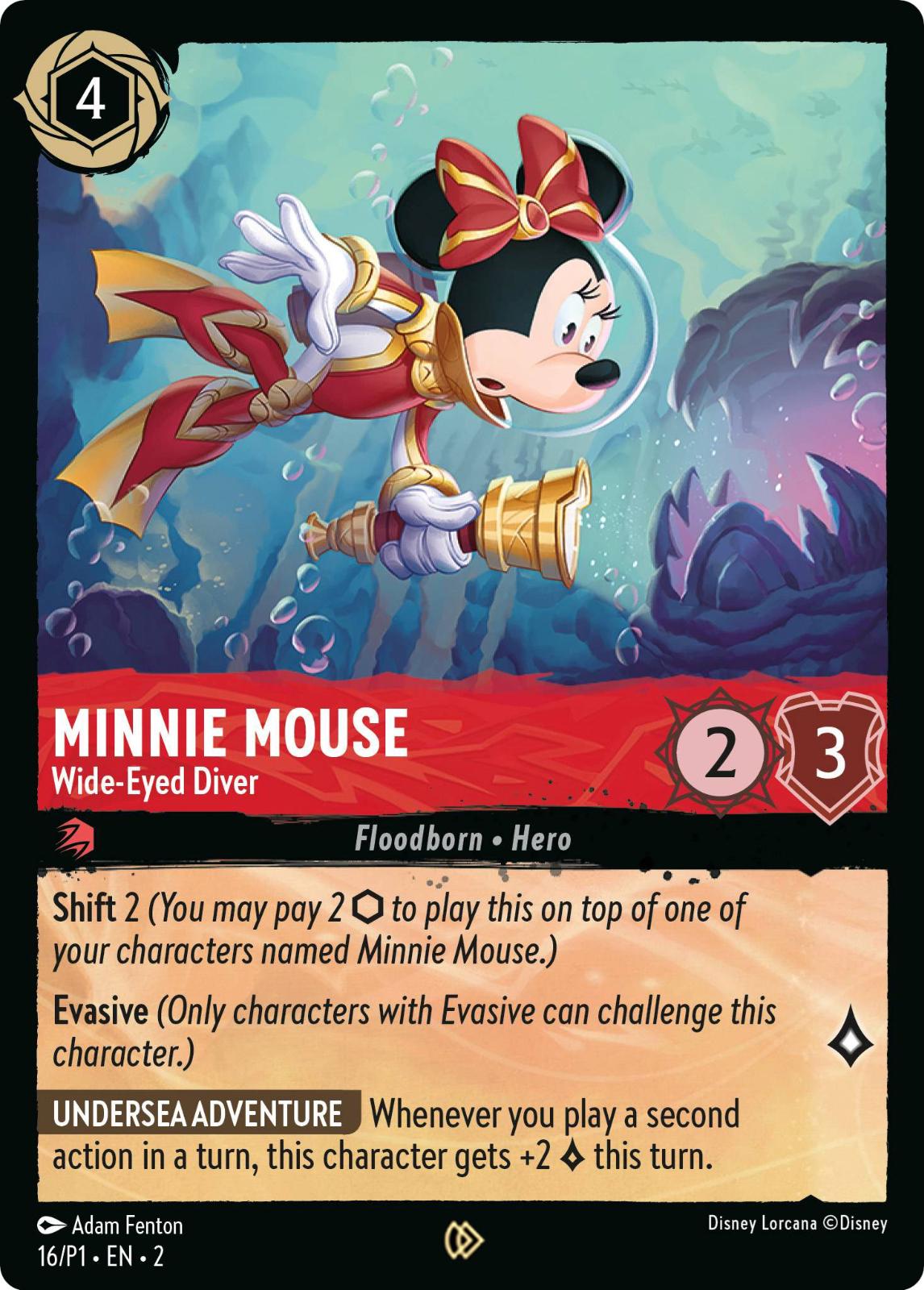 Minnie Mouse - Wide-Eyed Diver #16 Lorcana Promo