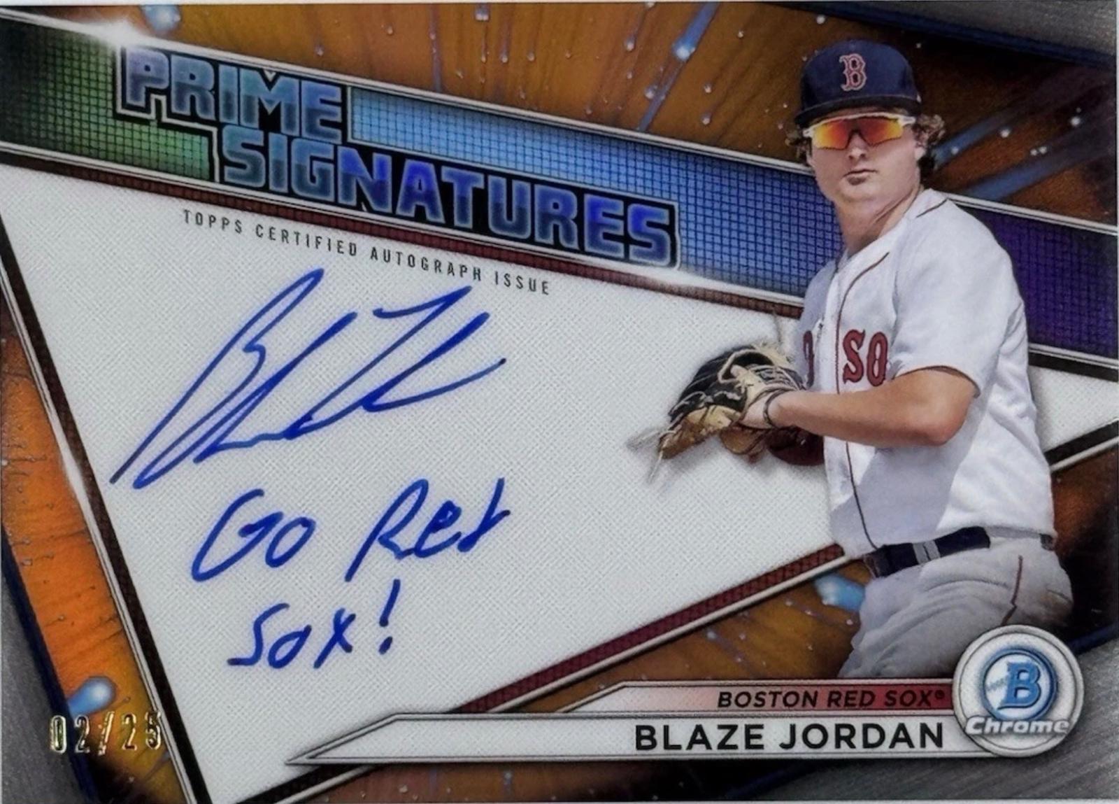 Blaze Jordan #24 2021 Bowman Chrome Prime Signatures Baseball