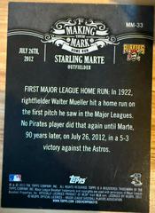Back Of Card | Starling Marte Baseball Cards 2013 Topps Making Their Mark
