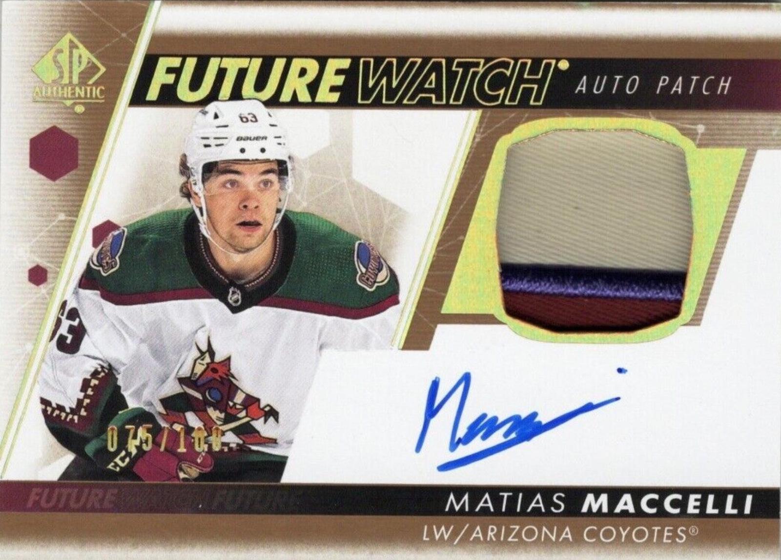 Matias Maccelli #FWAP-MM 2022-23 SP Authentic Hockey Future Watch Autograph Patch