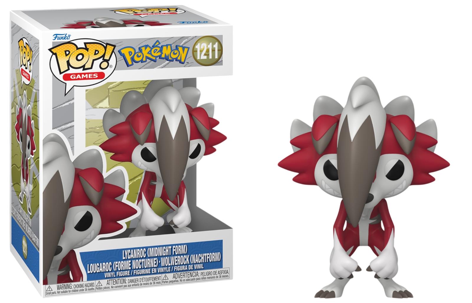 Lycanroc #1211 Pokemon Funko Pop box and figure
