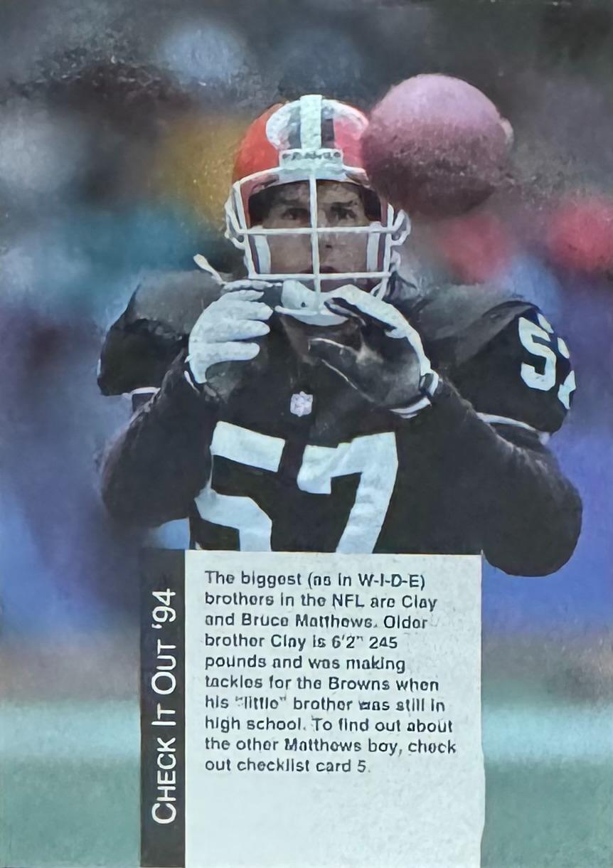 Checklist 6 of 10 #6 Football Cards 1994 Playoff