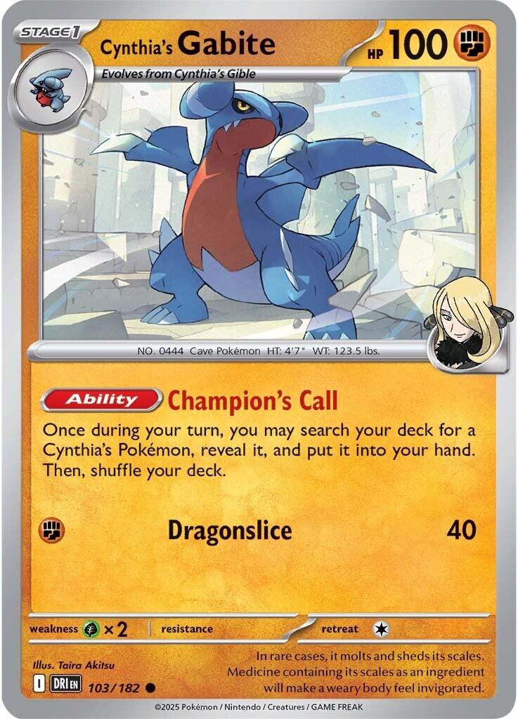 Cynthia's Gabite #103 Pokemon Destined Rivals