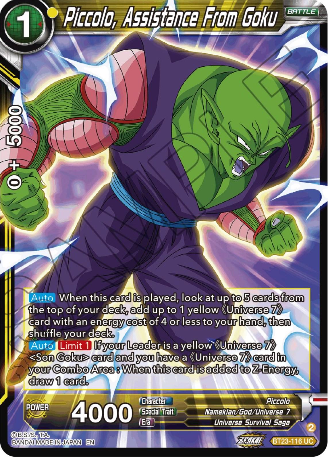 Piccolo, Assistance From Goku BT23-116 Dragon Ball Super Perfect Combination