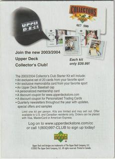 Collector's Club Card