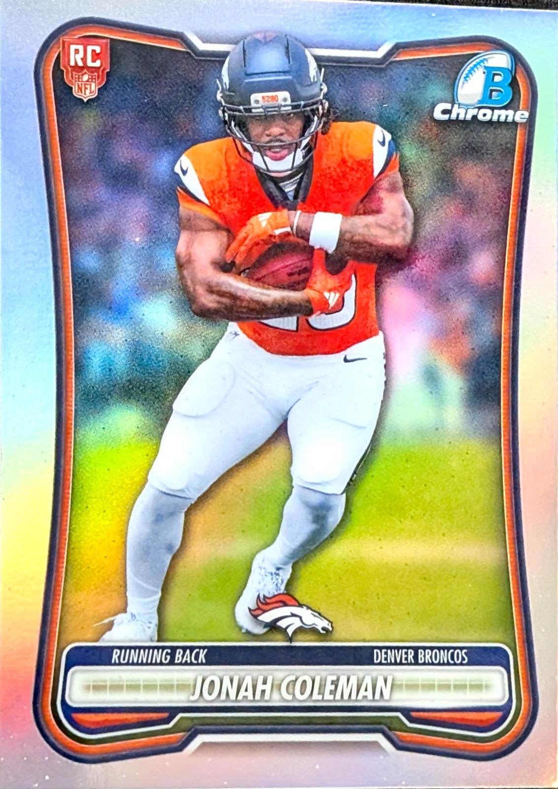 Jonah Coleman #BRR-26 2026 Bowman Rookie Red Rc Logo Variation Football