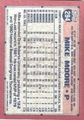 Back Of Card | Mike Moore Baseball Cards 1991 Topps