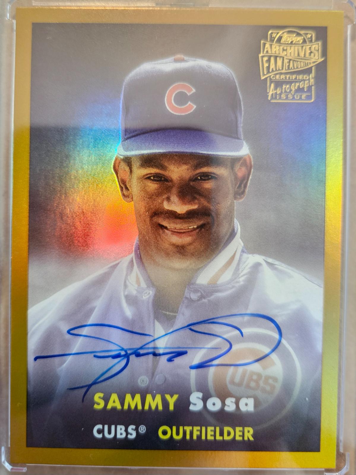 Sammy Sosa #FF-SS Baseball Cards 2024 Topps Archives Fan Favorites Premium Autograph