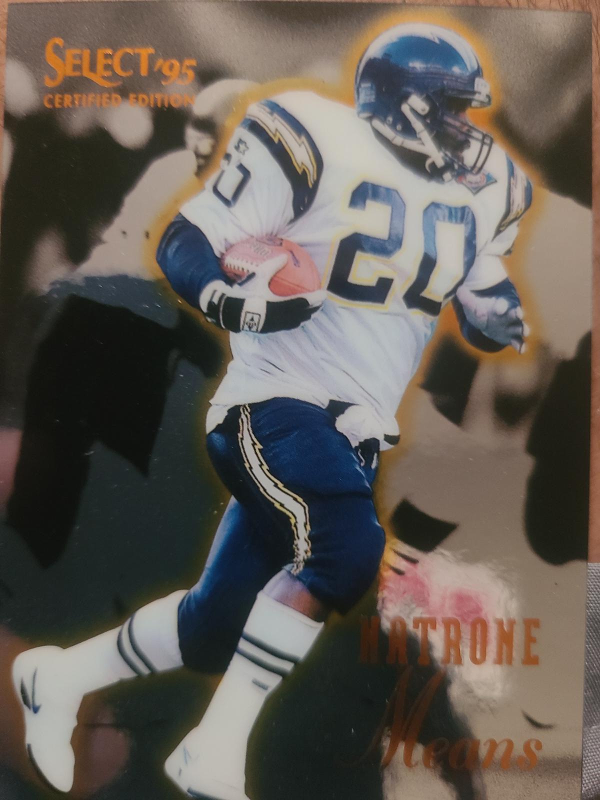 Natrone Means #12 Football Cards 1995 Panini Select Certified