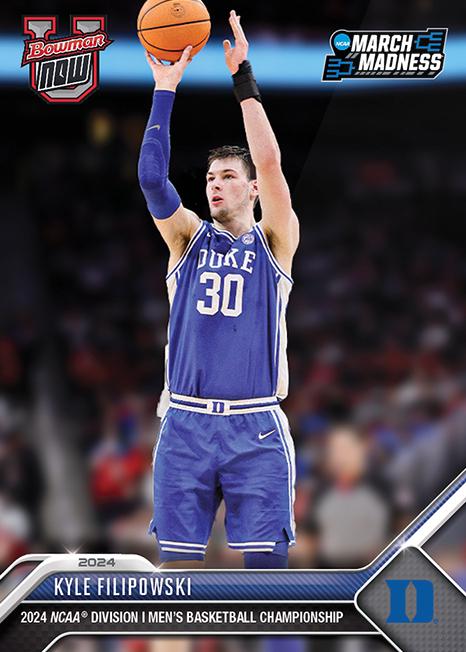 Kyle Filipowski Basketball Cards 2024 Bowman U Now NCAA March Madness