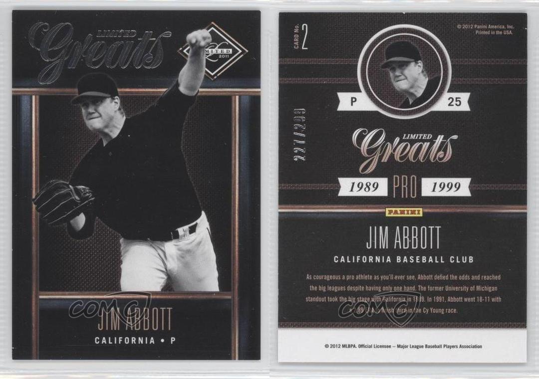 Jim Abbott #2 Baseball Cards 2012 Panini Prizm