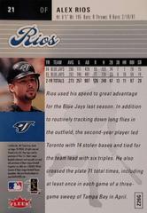 Back | Alex Rios Baseball Cards 2006 Ultra