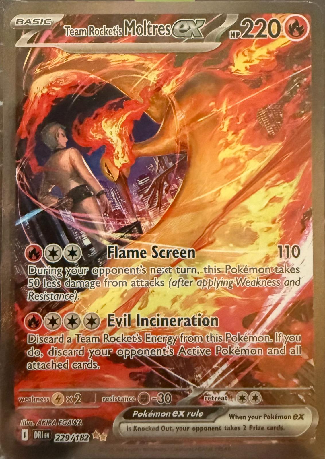 Team Rocket's Moltres ex #229 Pokemon Destined Rivals