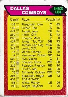 Cowboys Checklist