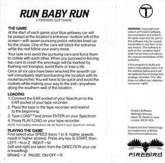 Full Cover Inside | Run Baby Run ZX Spectrum
