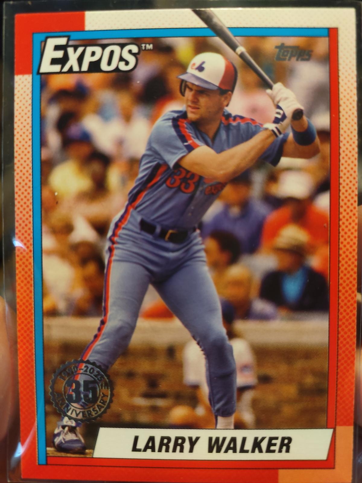 Larry Walker #T90-35 Baseball Cards 2025 Topps 1990