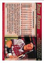 Back Of Card | Ryan Klesko Baseball Cards 1998 Topps