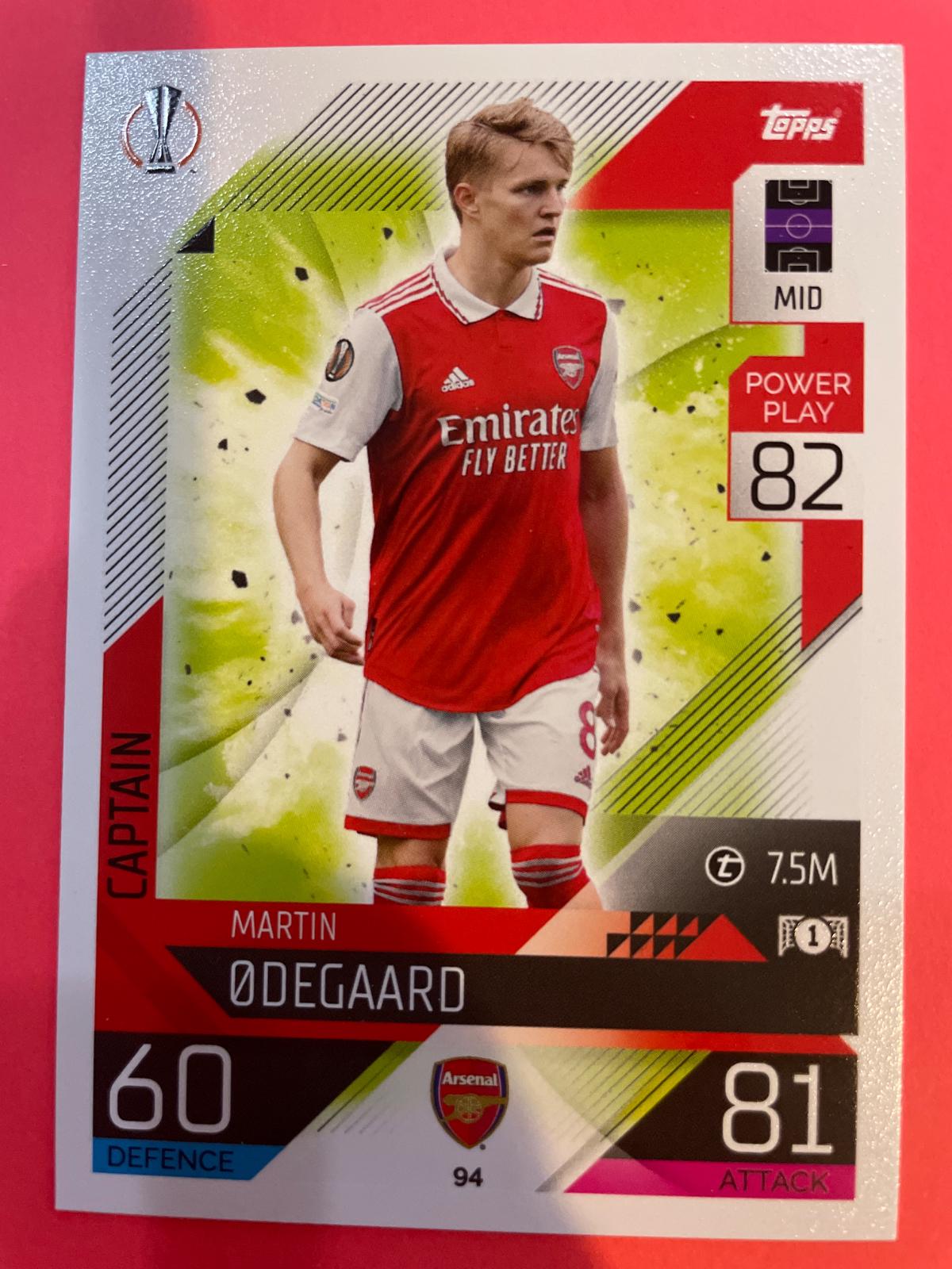 Martin Odegaard #94 2022 Topps Match Attax UEFA Champions League