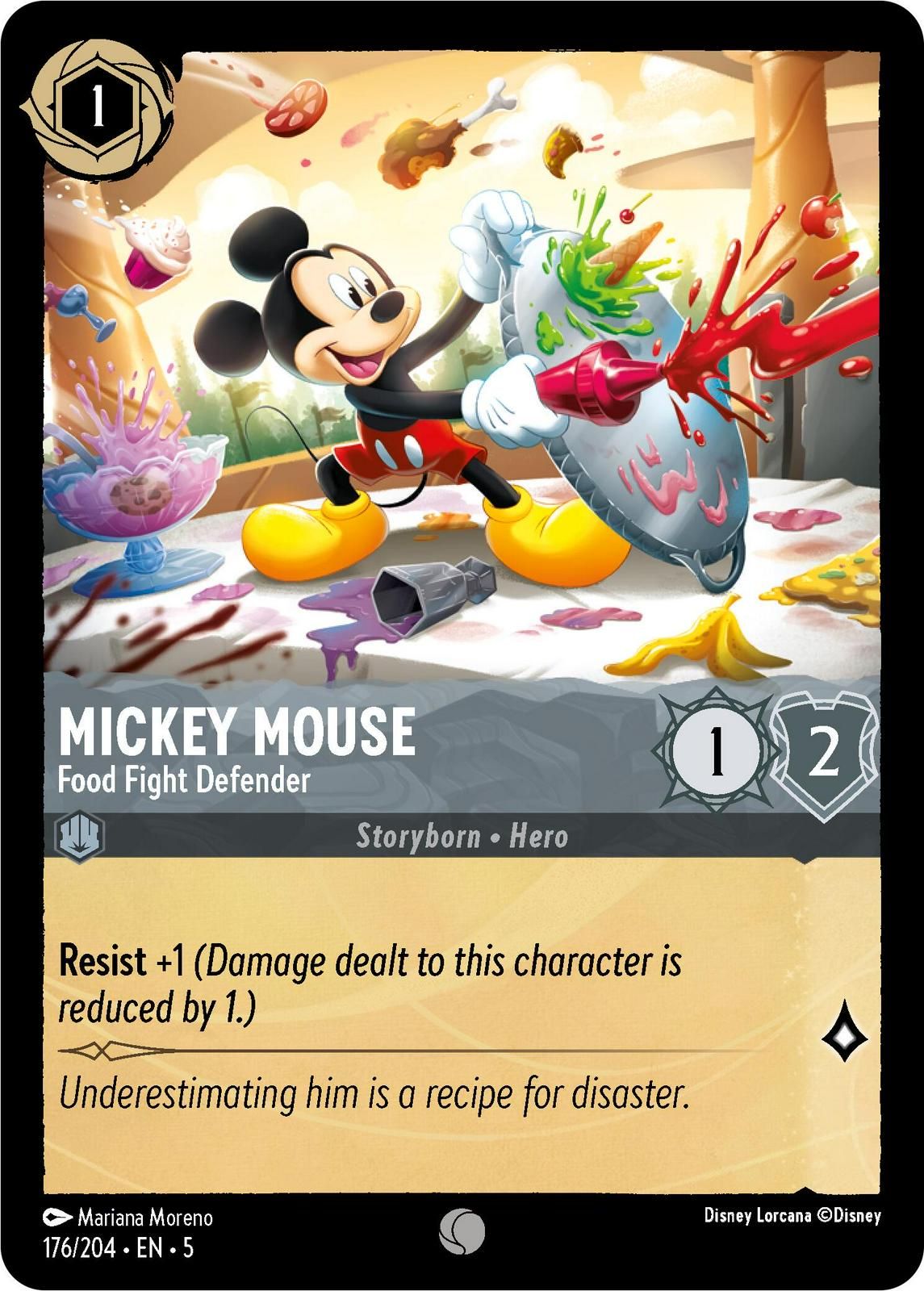 Mickey Mouse - Food Fight Defender #176 Lorcana Shimmering Skies
