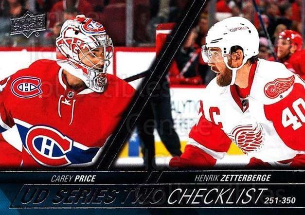Carey Price/Henrik Zetterberge Checklist #449 2016 Upper Deck Hockey
