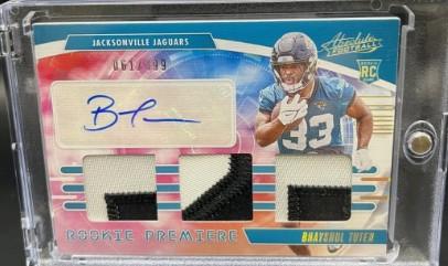 Bhayshul Tuten #36 2025 Panini Absolute Rookie Premiere Materials Autograph Football