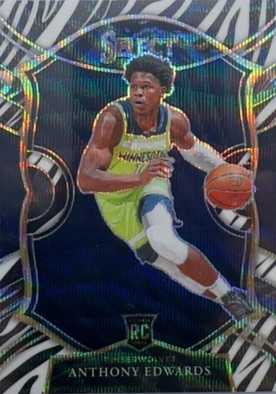 Anthony Edwards [Zebra Prizm] #61 Prices | 2020 Panini Select