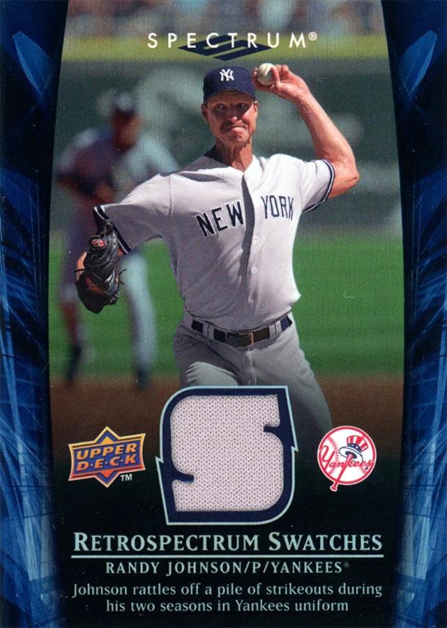 Randy Johnson #RS-RJ1 2008 Upper Deck Spectrum Retrospectrum Swatches Baseball