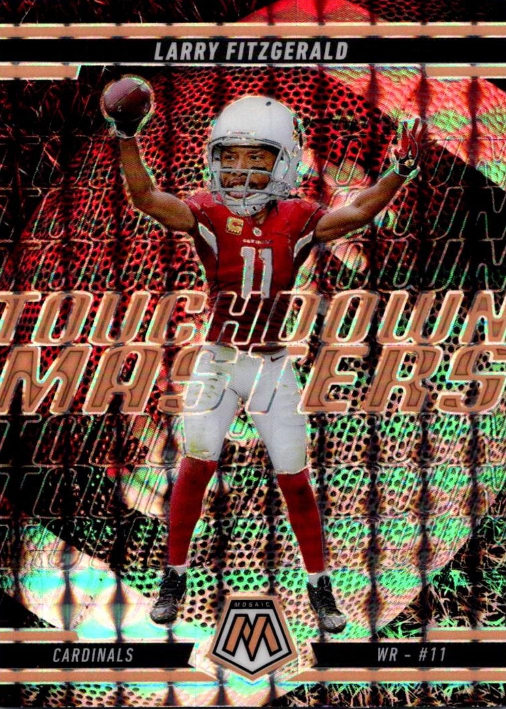 2025 Panini Mosaic Touchdown Masters Larry Fitzgerald [Mosaic Orange Fluorescent] #20 card