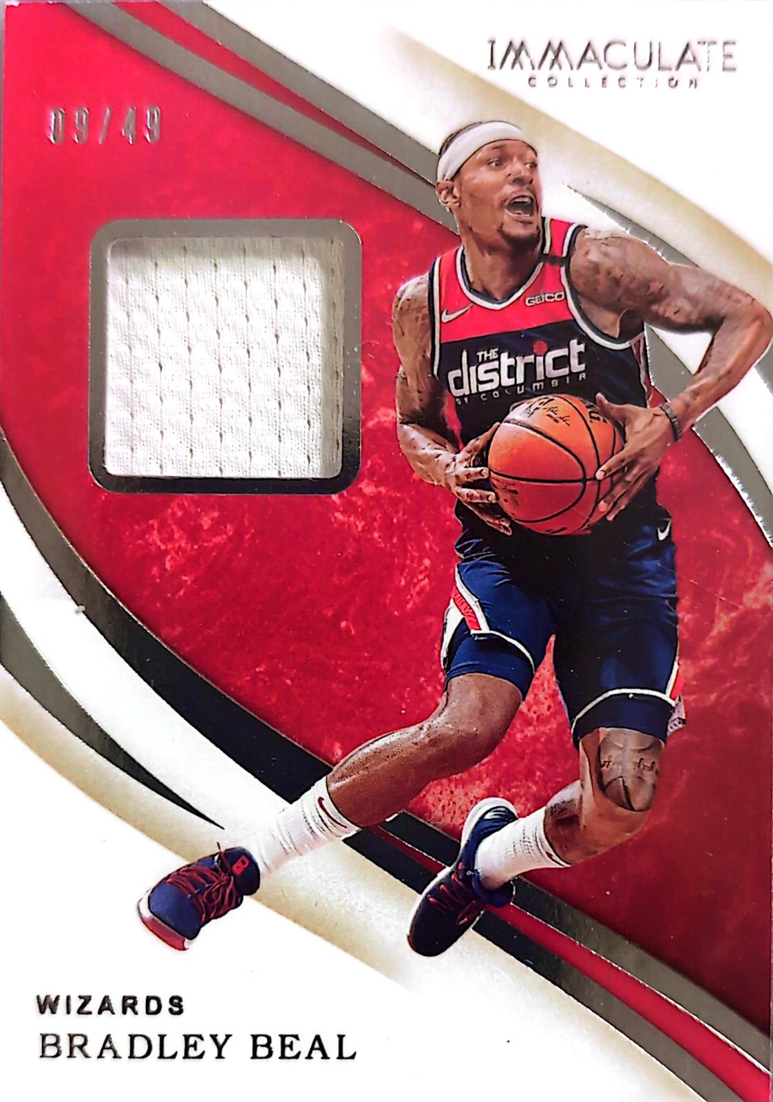 Bradley Beal #SW-BBL Basketball Cards 2019 Panini Immaculate Collection Swatches