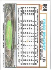 Back Of Card | Fred McGriff Baseball Cards 1992 Topps