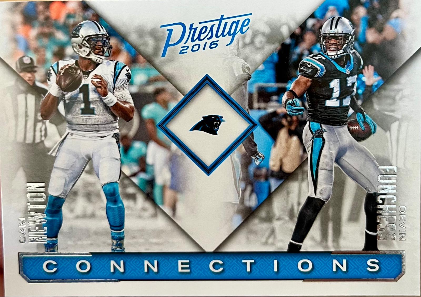 Cam Newton / Devin Funchess #4 Football Cards 2016 Panini Prestige Connections