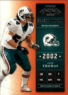 Zach Thomas #6 Football Cards 2002 Playoff Contenders