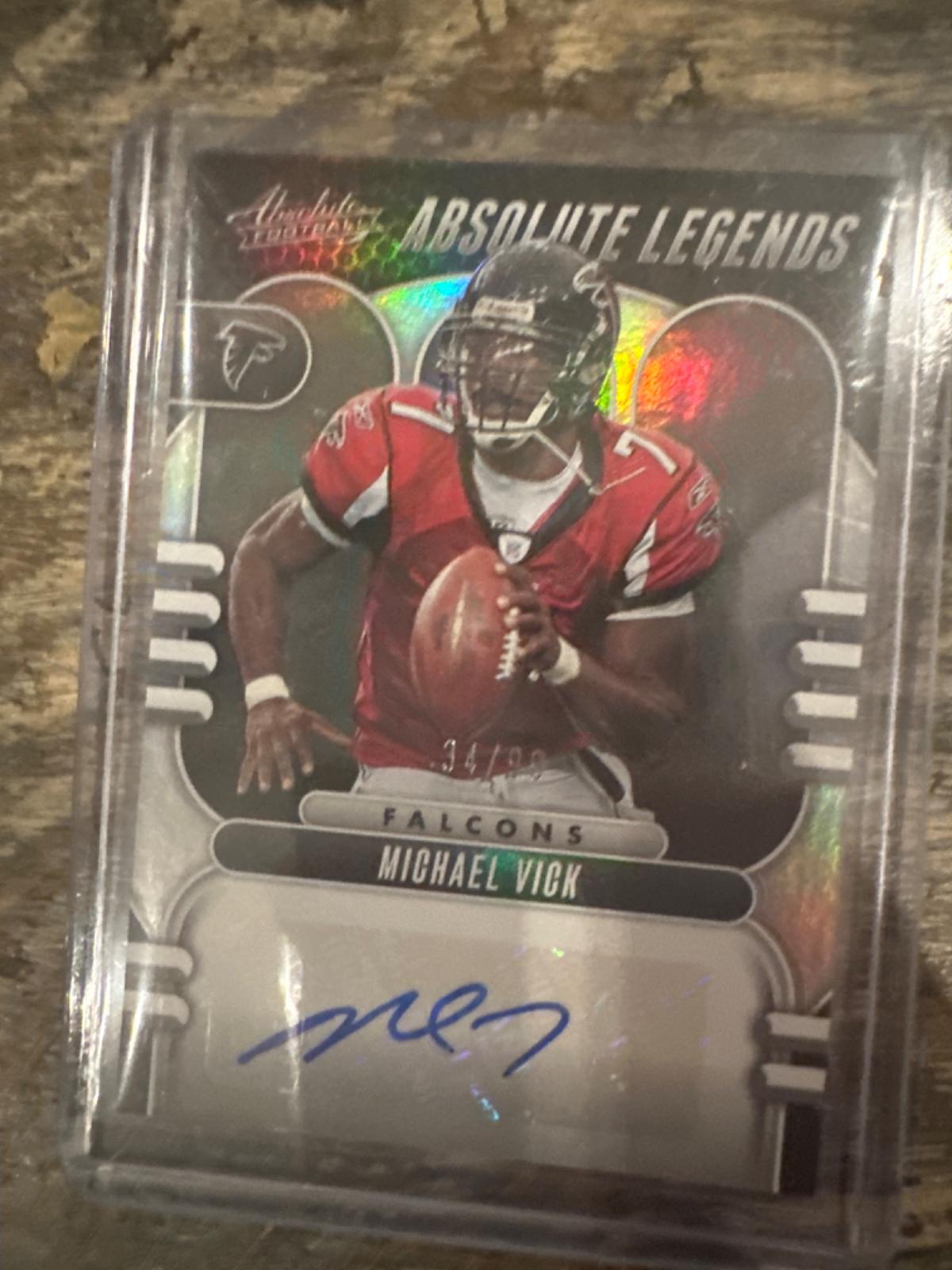 Michael Vick #AL-MV Football Cards 2023 Panini Absolute Legends Signatures