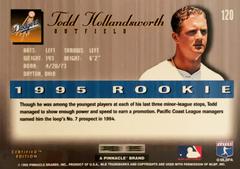 Rear | Todd Hollandsworth [Mirror Gold] Baseball Cards 1995 Select Certified