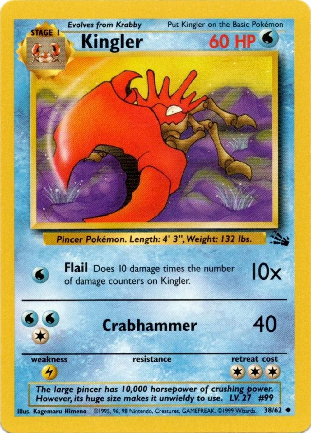 Kingler #38 Pokemon Fossil