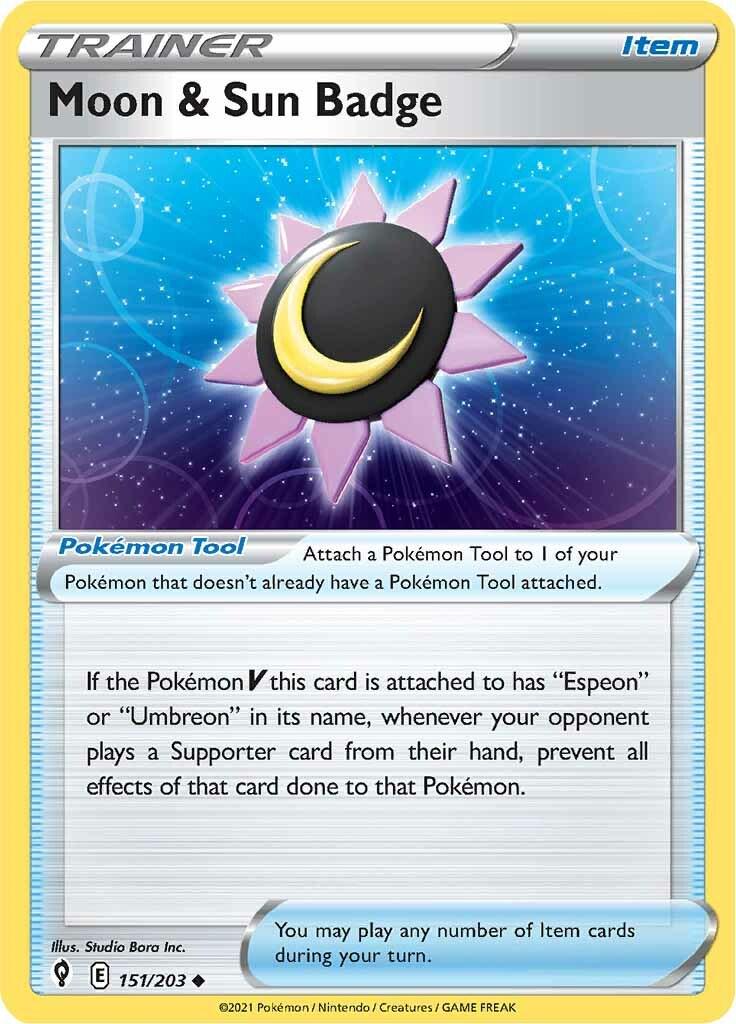 Moon & Sun Badge #151 Pokemon Evolving Skies