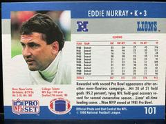 Back | Eddie Murray Football Cards 1990 Pro Set