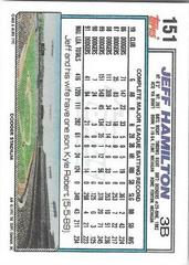 Back Of Card | Jeff Hamilton Baseball Cards 1992 Topps