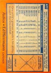 Back Of Card | Ed Herrmann Baseball Cards 1978 Topps