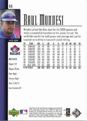 Back | Raul Mondesi Baseball Cards 2001 Upper Deck