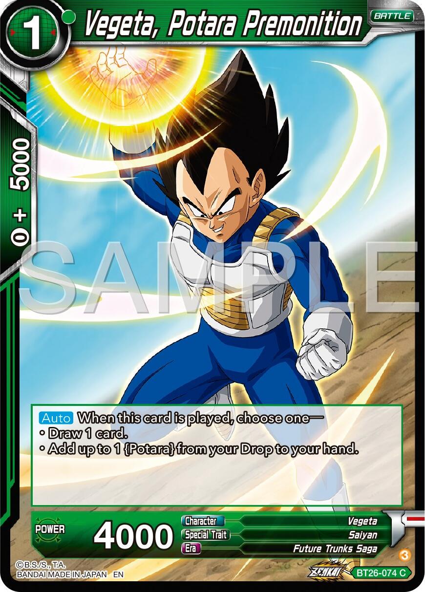 Vegeta, Potara Premonition BT26-074 Dragon Ball Super Ultimate Advent