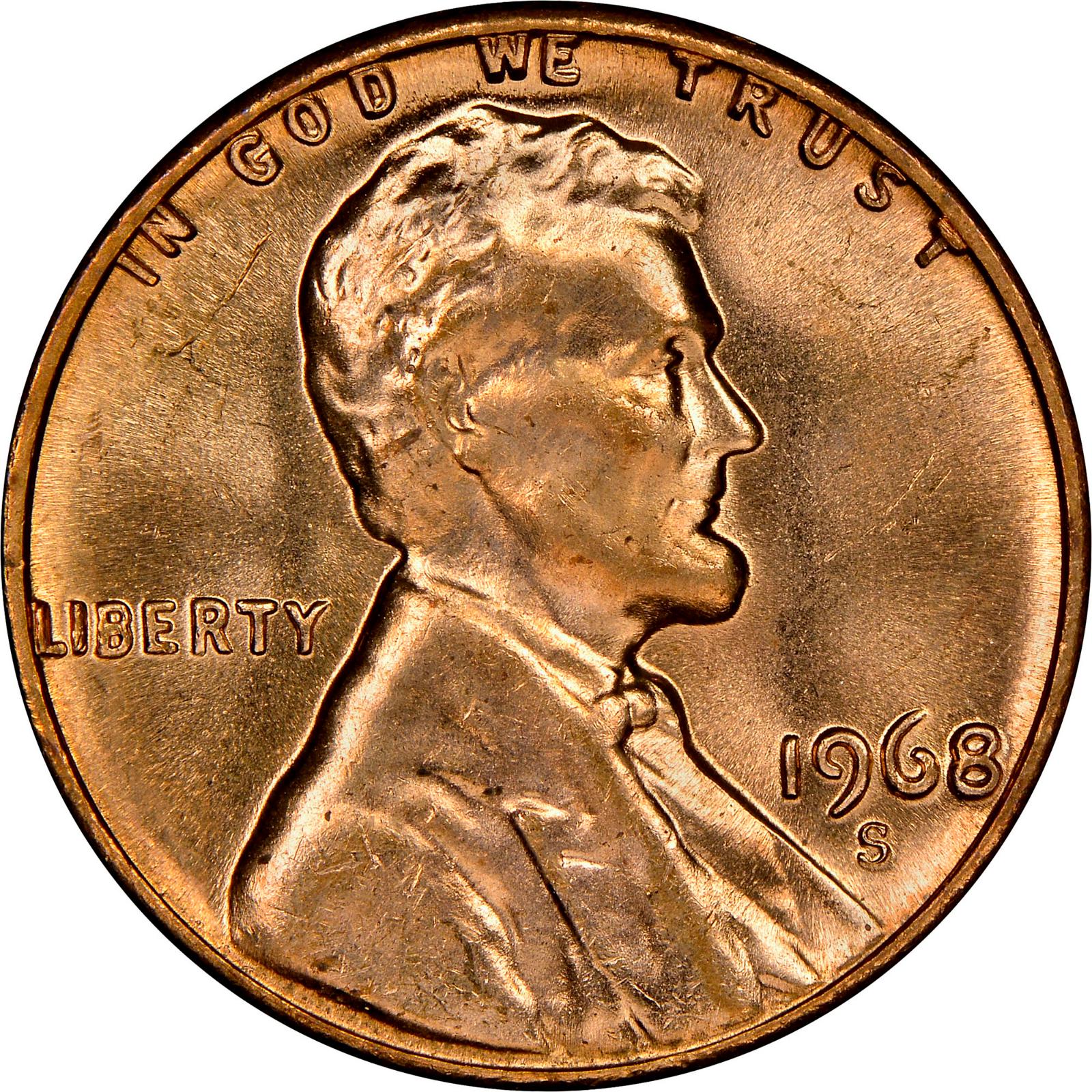 1968 S Coins Lincoln Memorial Penny