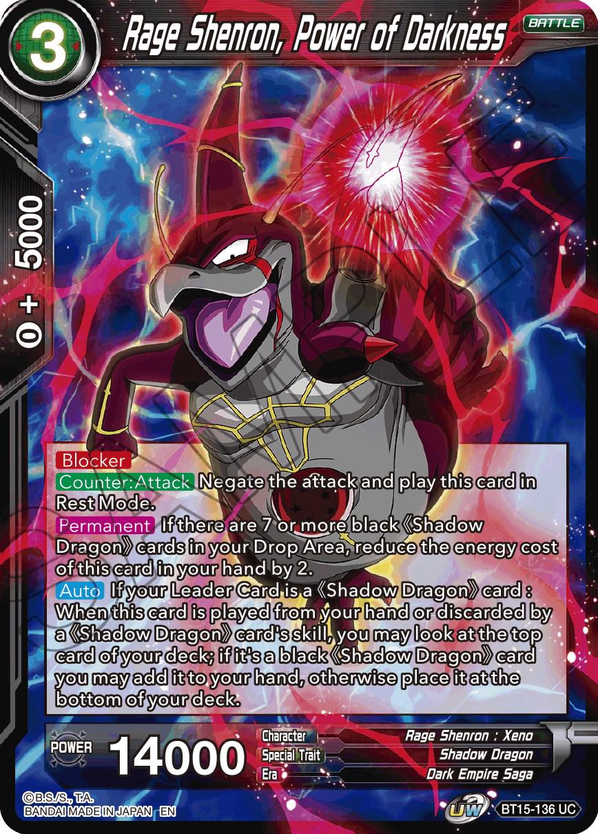 Rage Shenron, Power of Darkness BT15-136 Dragon Ball Super Saiyan Showdown