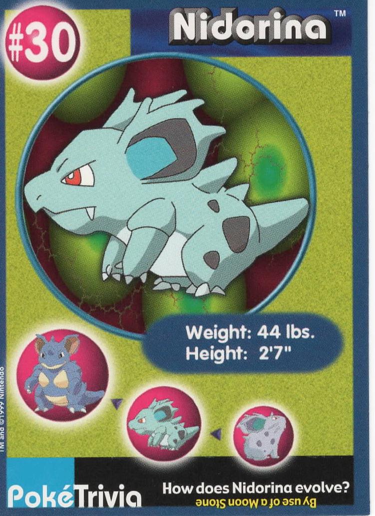 Nidorina #30 Pokemon Burger King