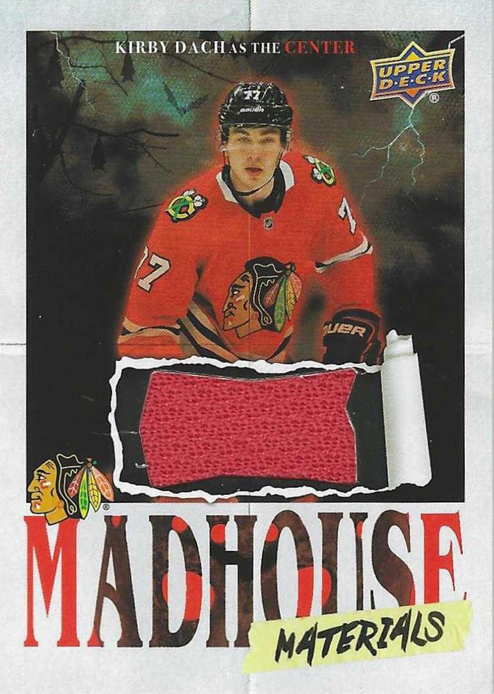 Kirby Dach #MM-KD 2025-26 Upper Deck Chicago Blackhawks Centennial Hockey Madhouse Materials