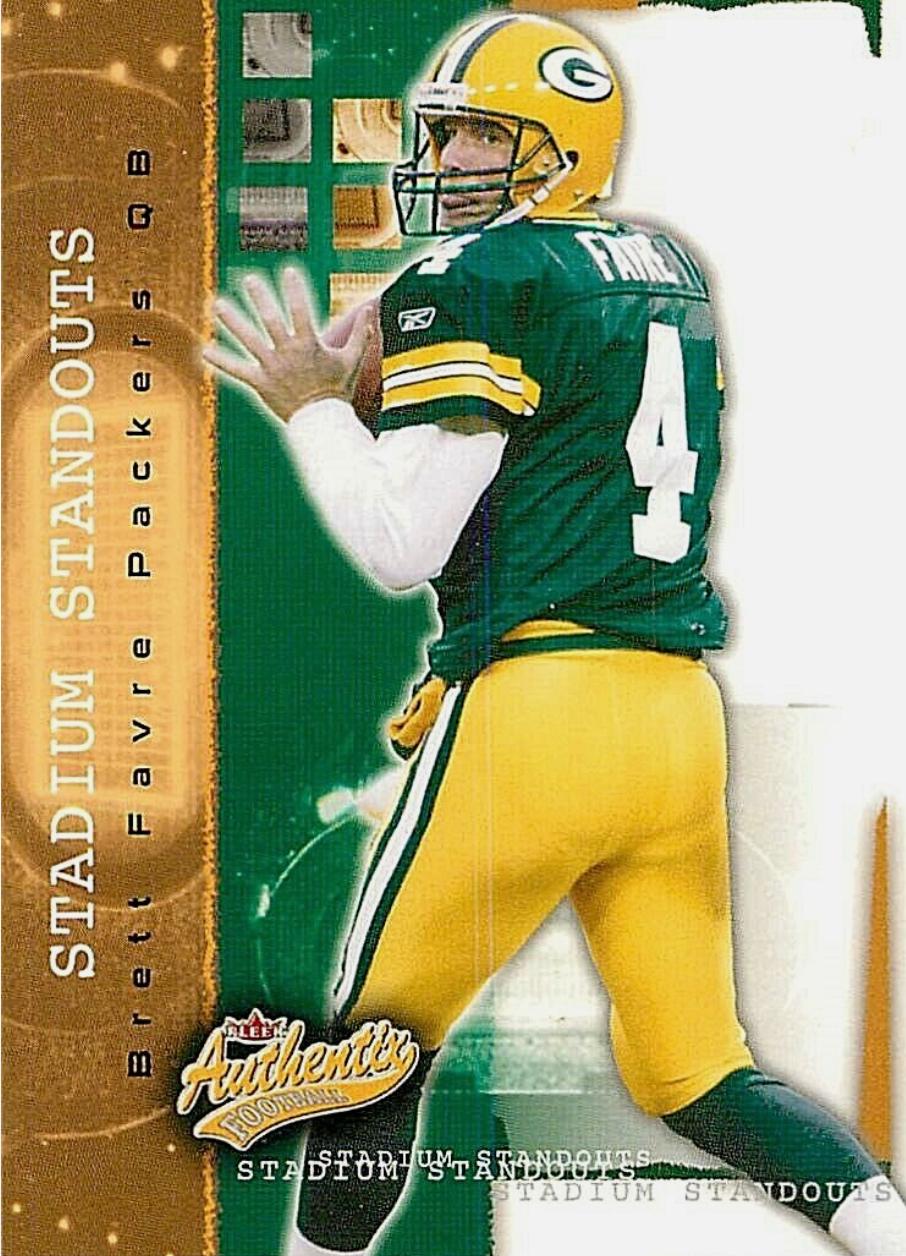 Brett Favre #4 Football Cards 2004 Fleer Authentix Stadium Standouts