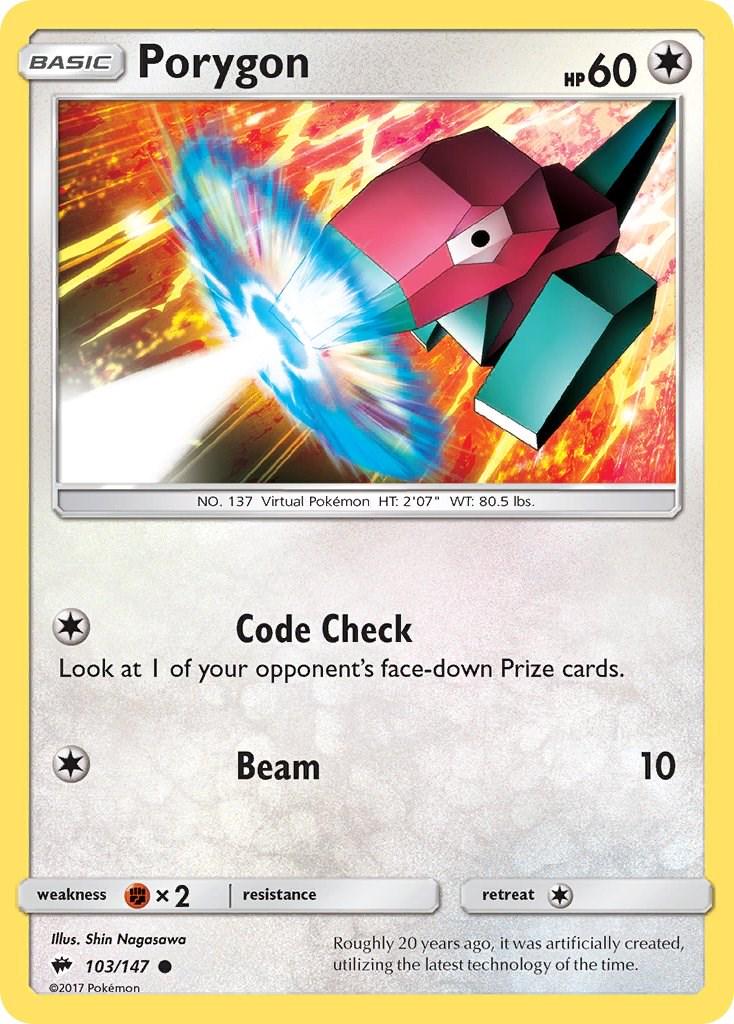 Porygon #103 Pokemon Burning Shadows