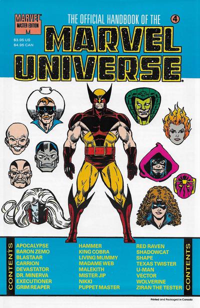 Official Handbook of the Marvel Universe #4 (1991) Comic Books Official Handbook of the Marvel Universe