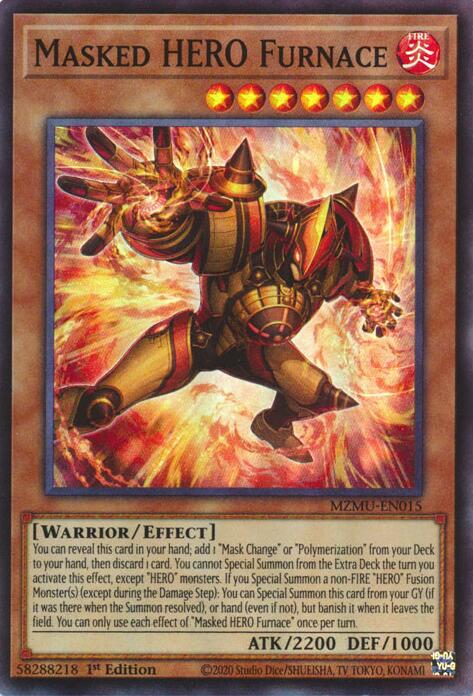 Masked HERO Furnace MZMU-EN015 Prices | YuGiOh Maze of Muertos