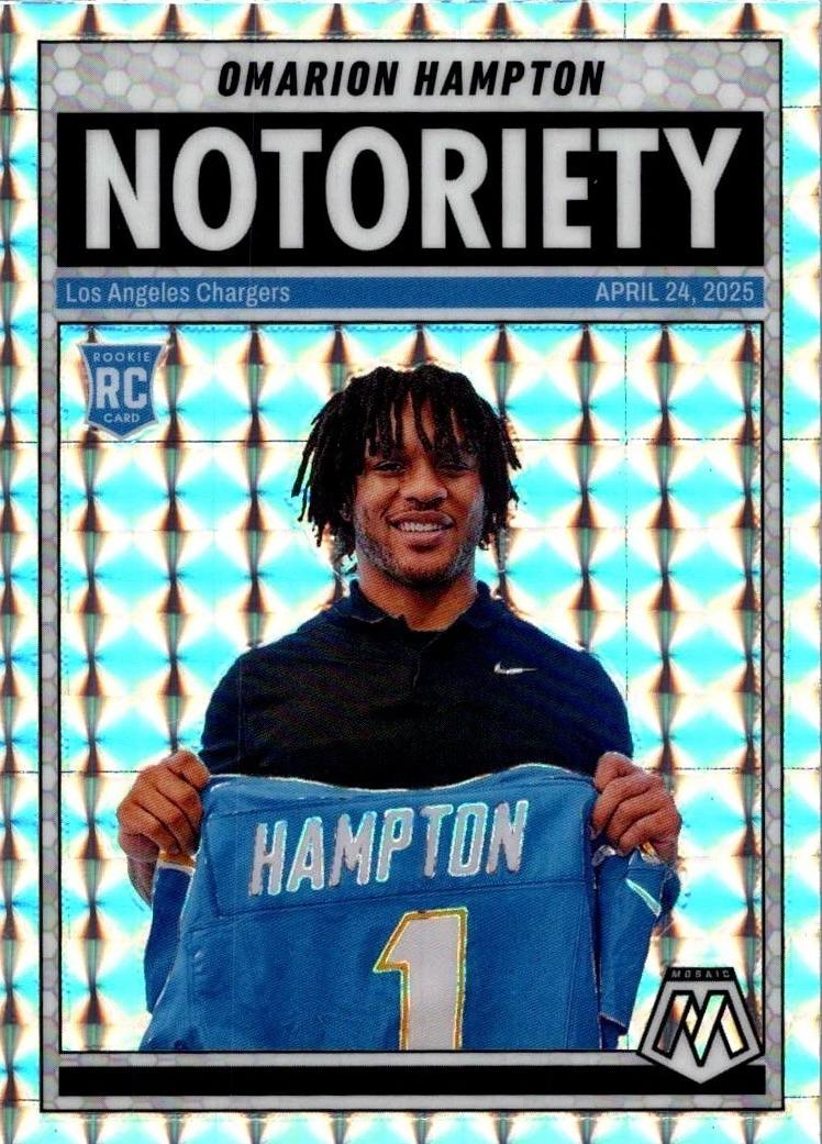 2025 Panini Mosaic Notoriety Omarion Hampton [Mosaic] #20 card